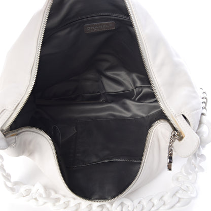 Chanel Calfskin Modern Chain Rhodoid Hobo White 6 of 19