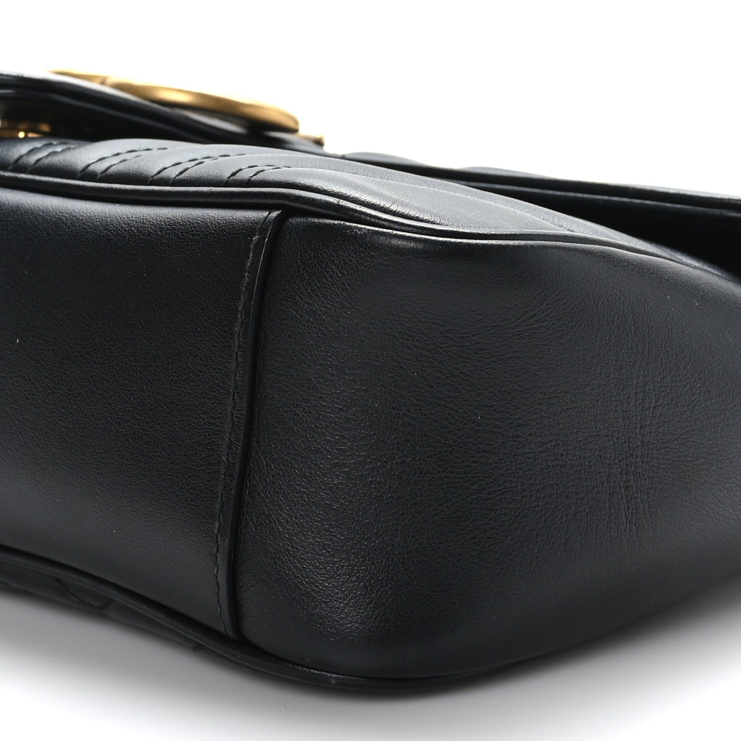 Calfskin Matelasse Small GG Marmont Shoulder Bag Black