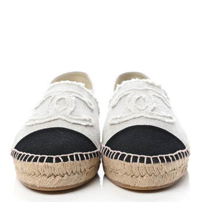 Chanel Linen CC Espadrilles 39 Beige Black 2 of 8