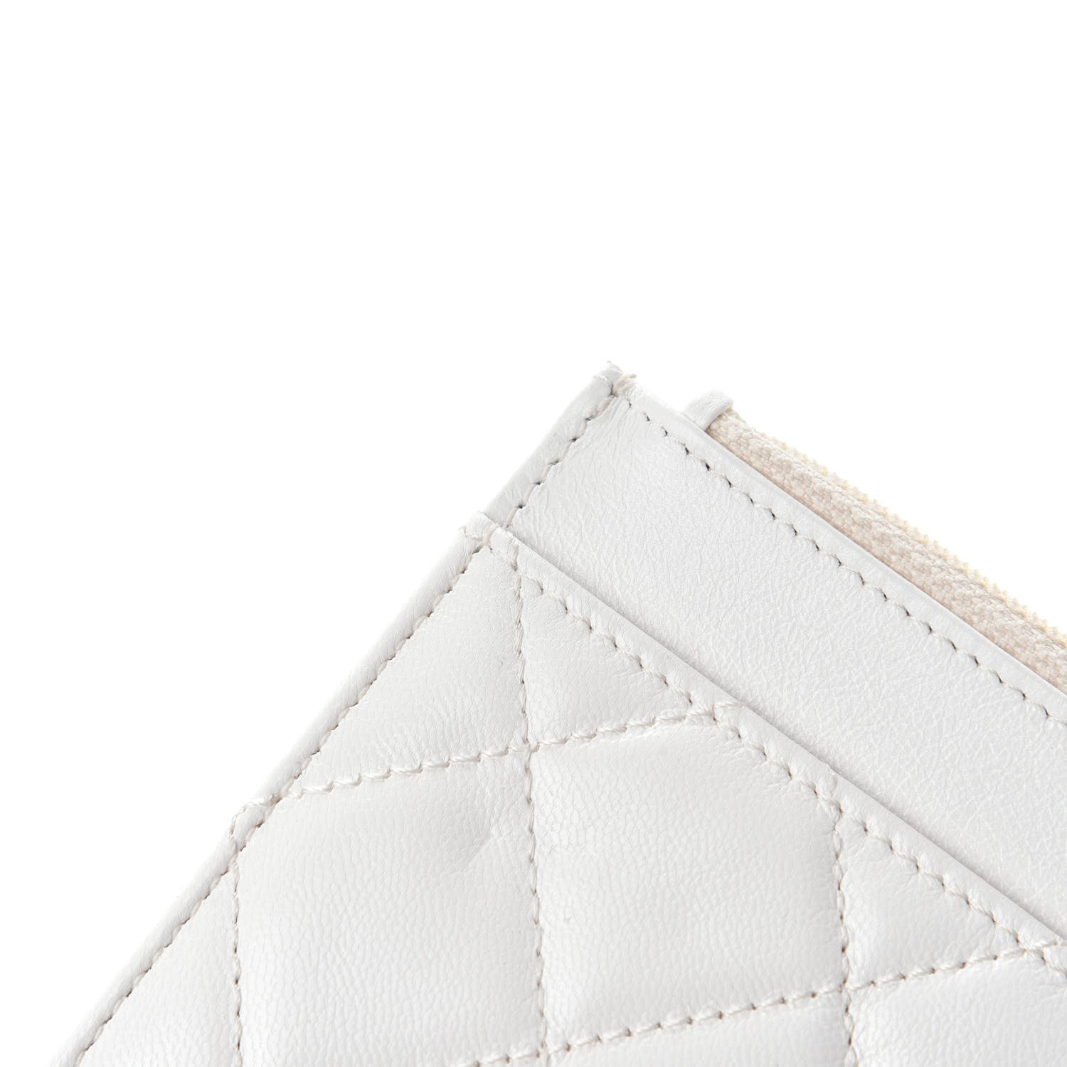 Chanel Goatskin Quilted Timeless CC Wallet On Chain WOC White 8 of 14