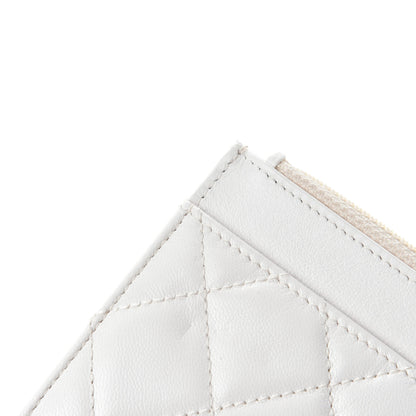 Chanel Goatskin Quilted Timeless CC Wallet On Chain WOC White 8 of 14