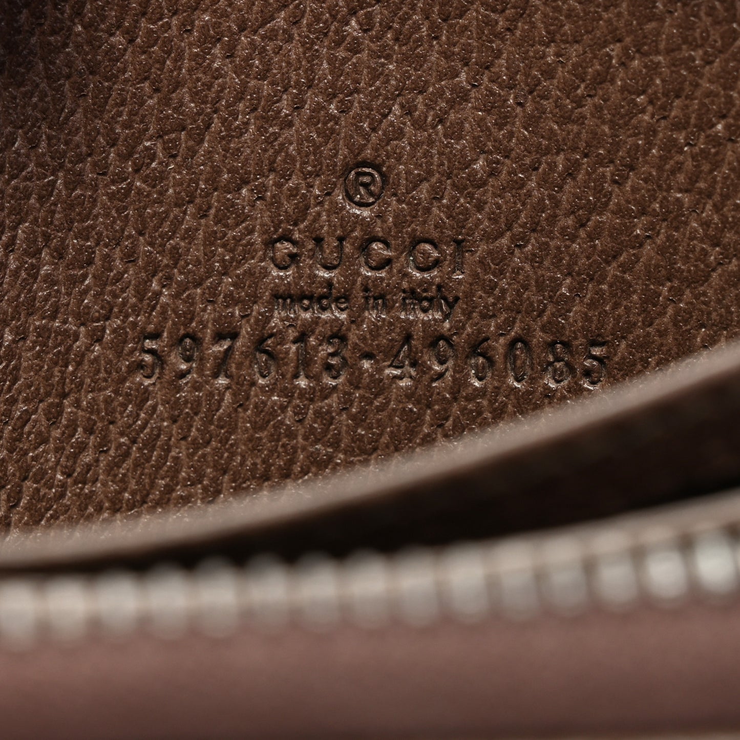 GG Supreme Web Ophidia Zip Around Card Case Brown