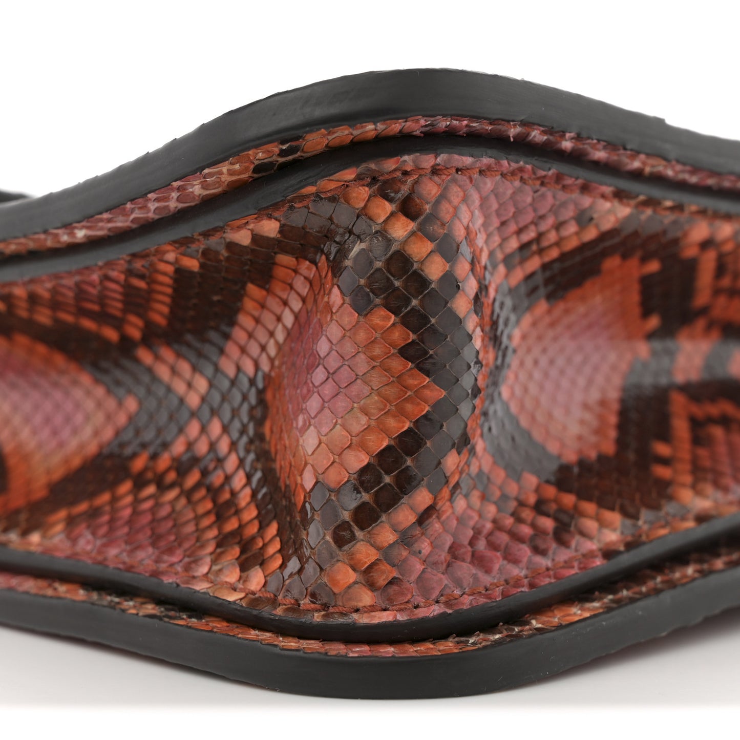 Snakeskin Small Jackie Shoulder Bag Deep Paprika Rocky