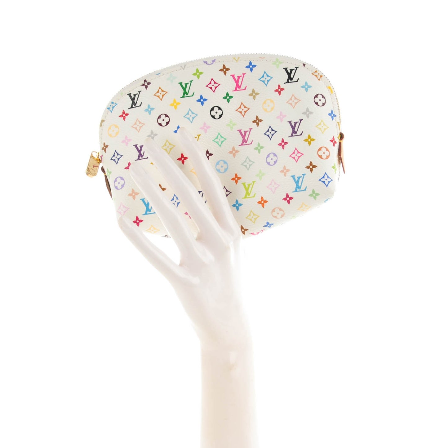 Monogram Multicolor Cosmetic Pouch White Litchi