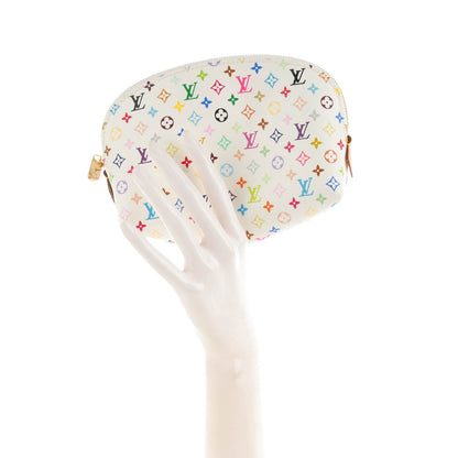 Louis Vuitton Monogram Multicolor Cosmetic Pouch White Litchi 2 of 7