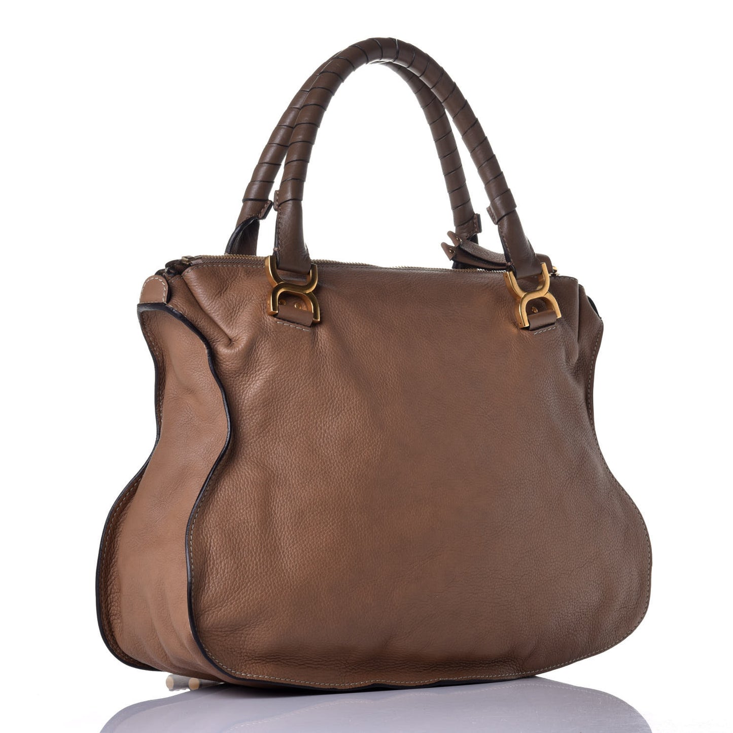 Calfskin Large Marcie Satchel Nut