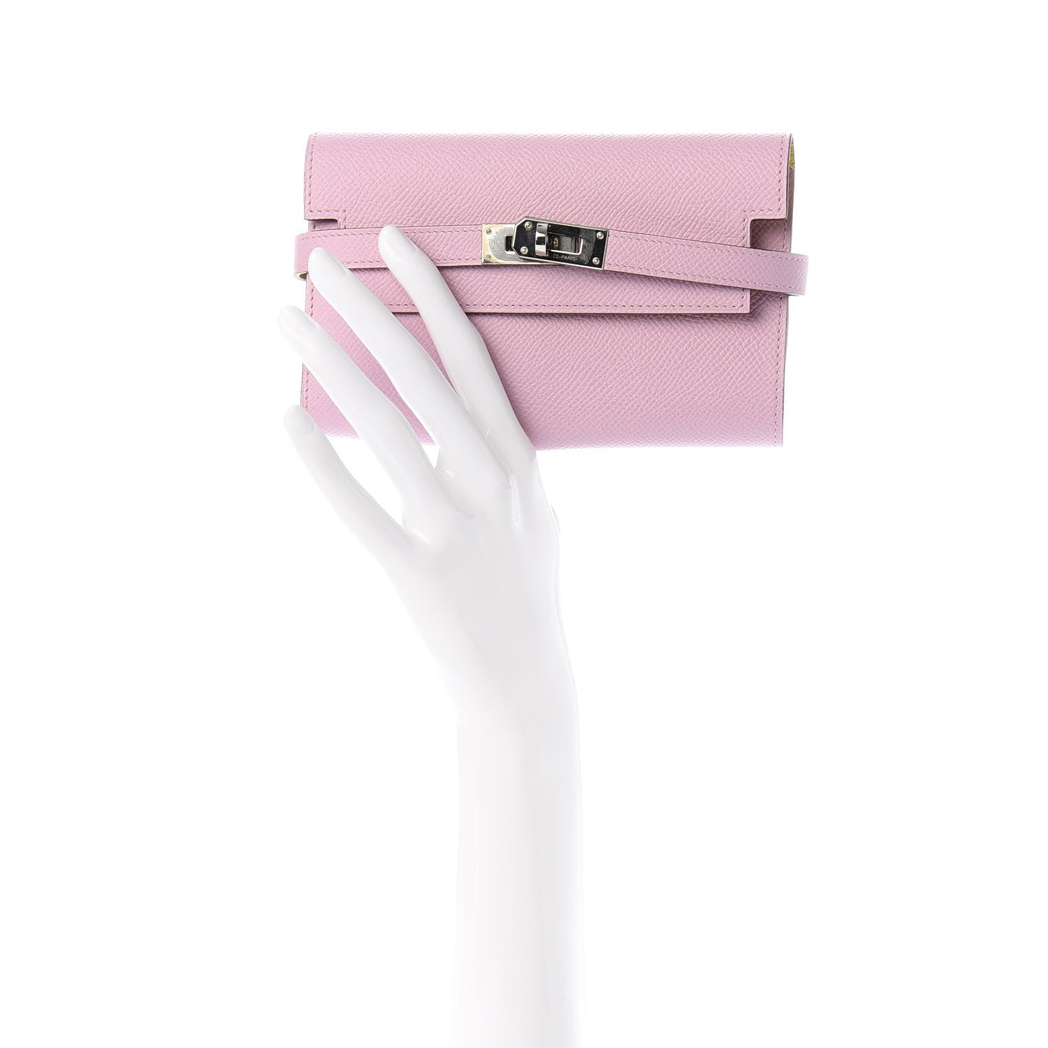 Hermes Epsom Medium Kelly Wallet Mauve Sylvestre Jaune de Naples 2 of 8