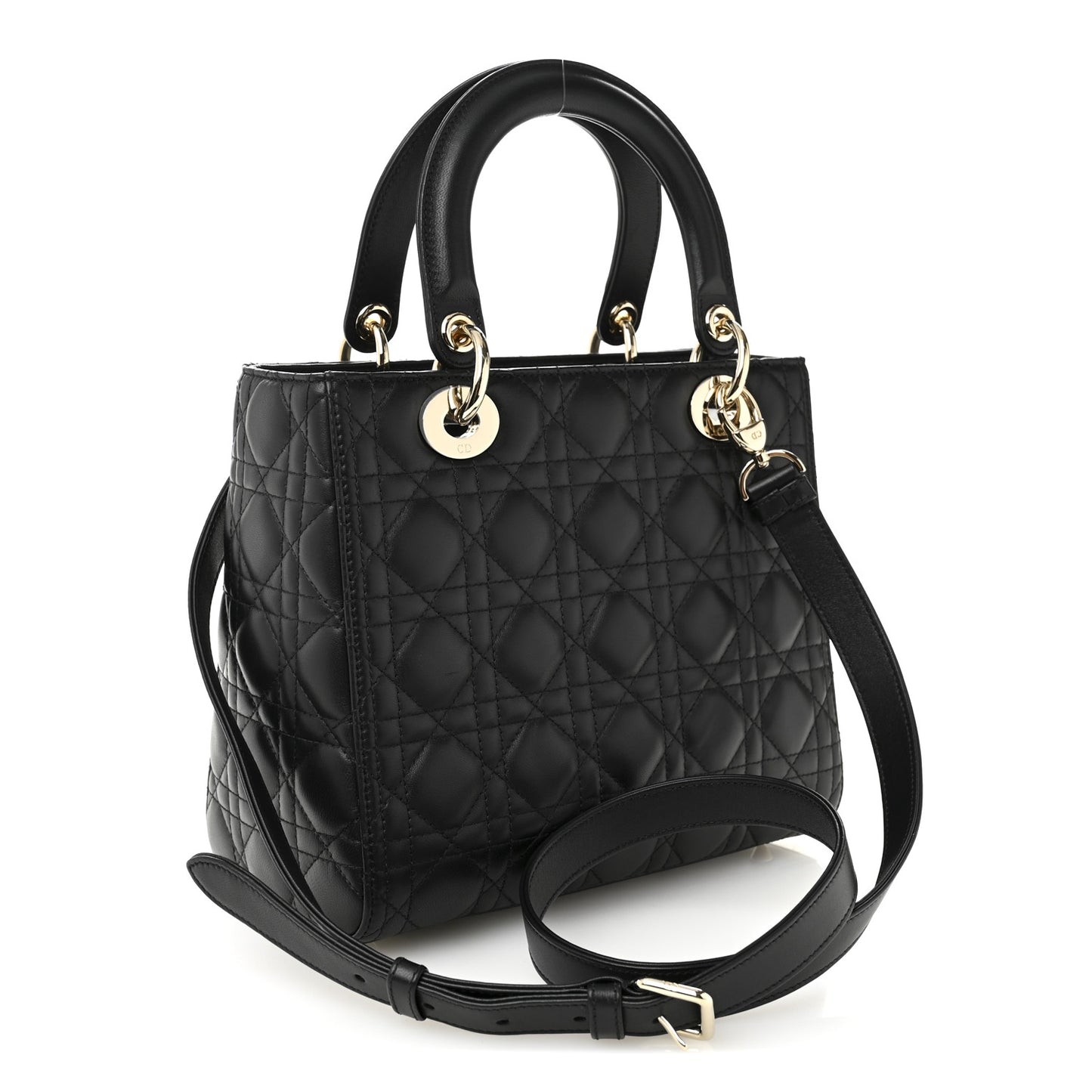 Lambskin Cannage Medium Lady Dior Black
