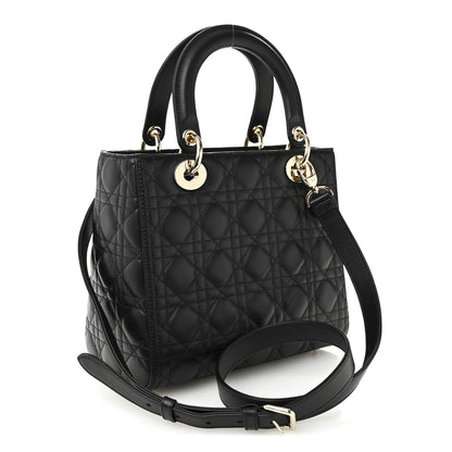 Christian Dior Lambskin Cannage Medium Lady Dior Black 5 of 21