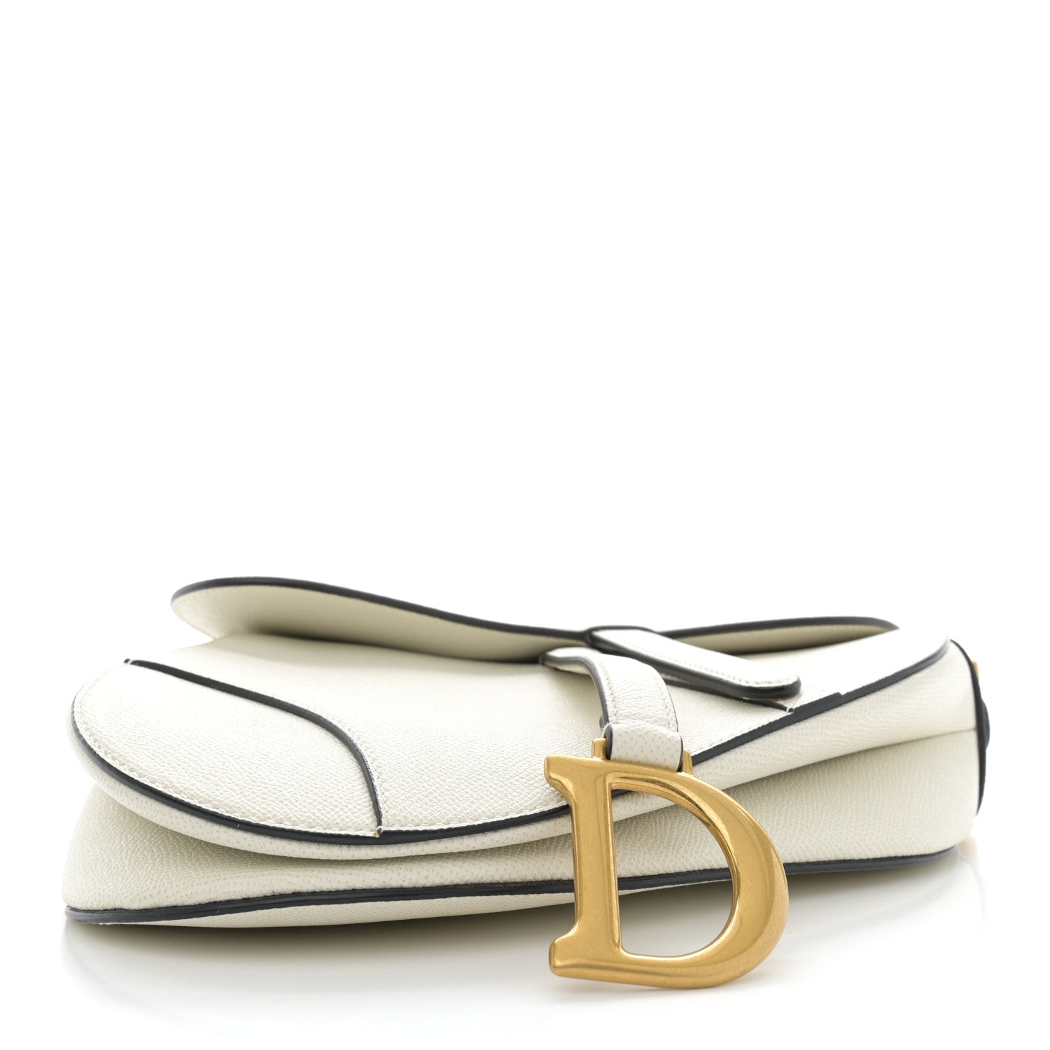 Christian Dior Grained Calfskin Saddle Bag White 4 of 11