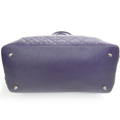 Christian Dior Coated Canvas Cannage Medium Panarea Tote Purple 4 of 8