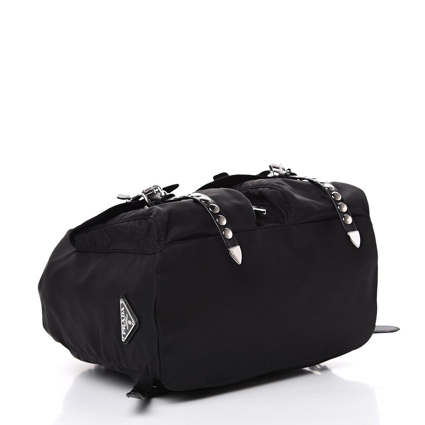 Nylon New Vela Studded Backpack Black