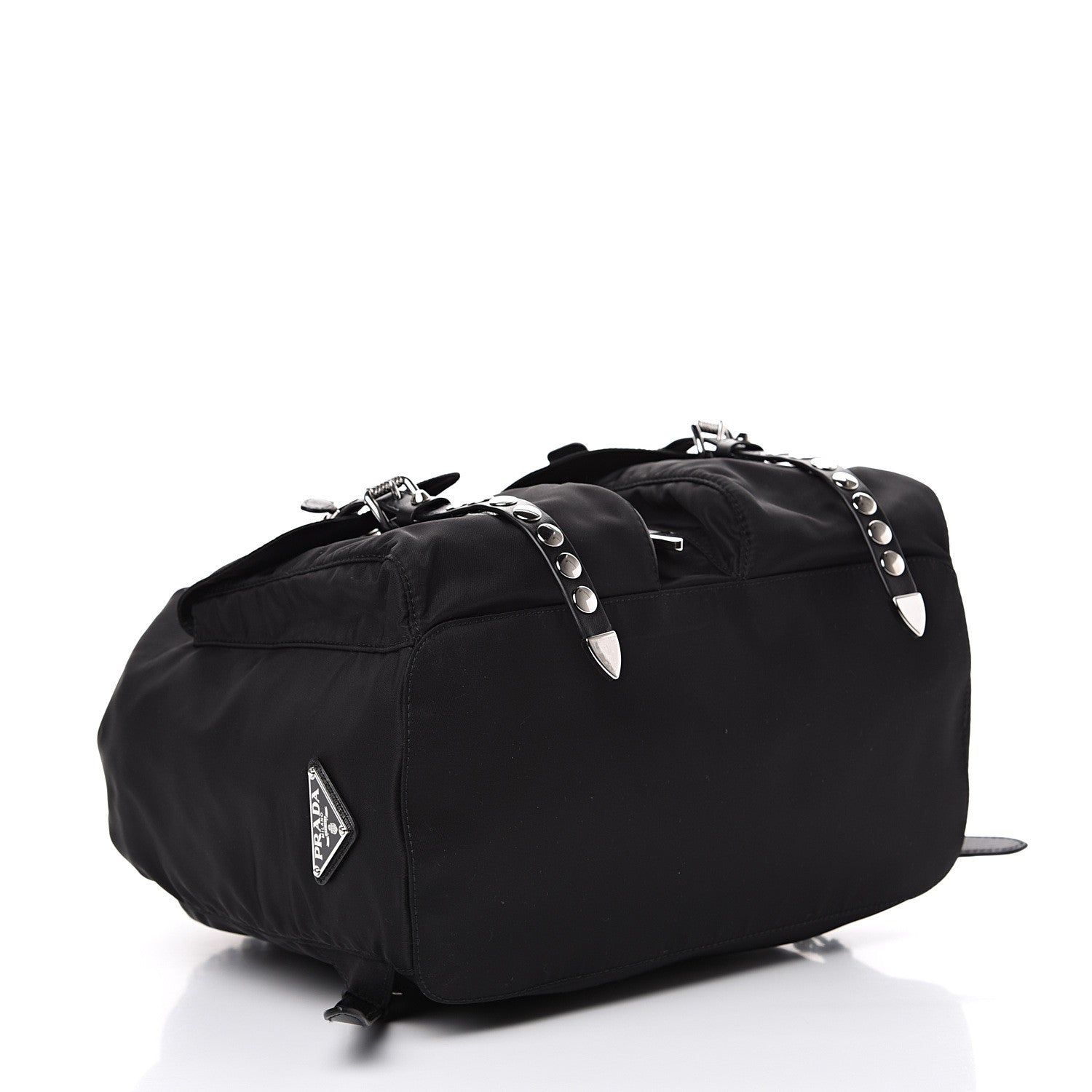 Prada Nylon New Vela Studded Backpack Black 3 of 11