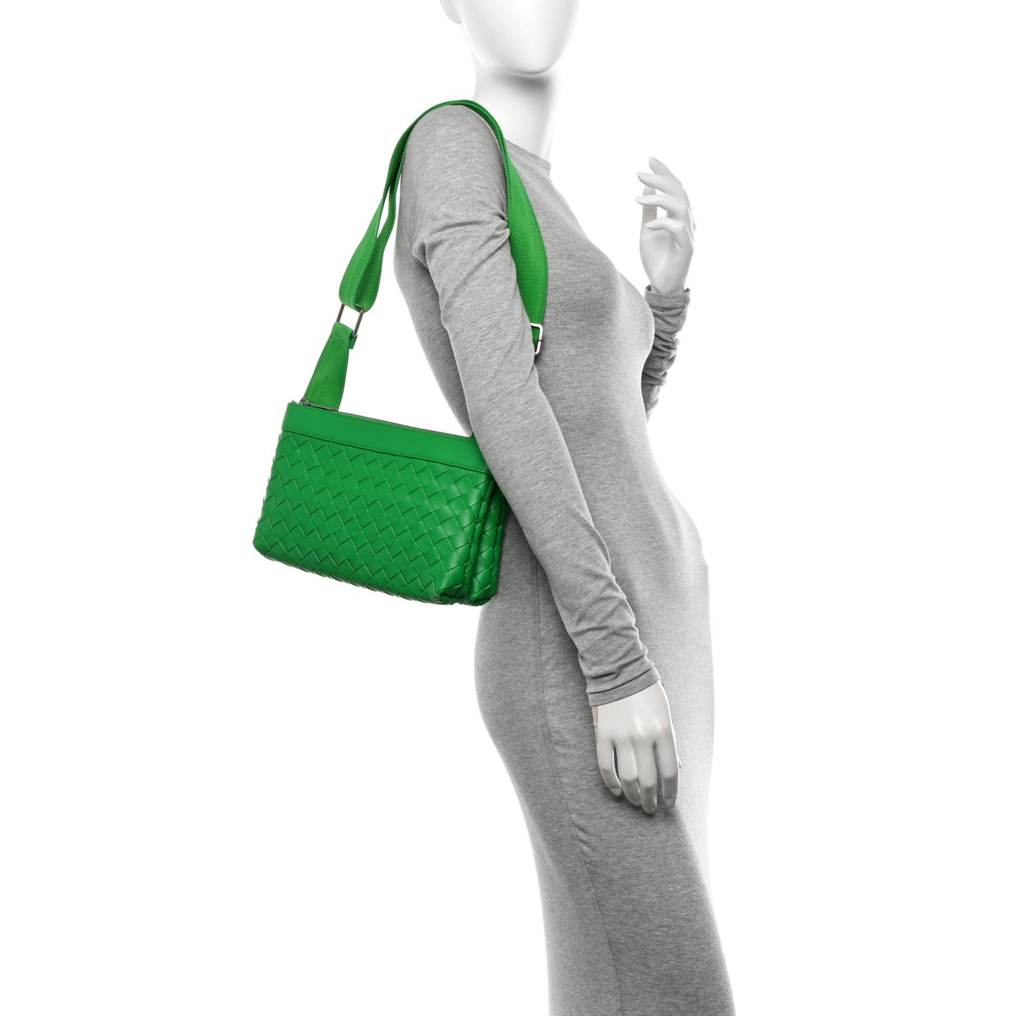 Nappa Intrecciato Duo Shoulder Bag Parakeet