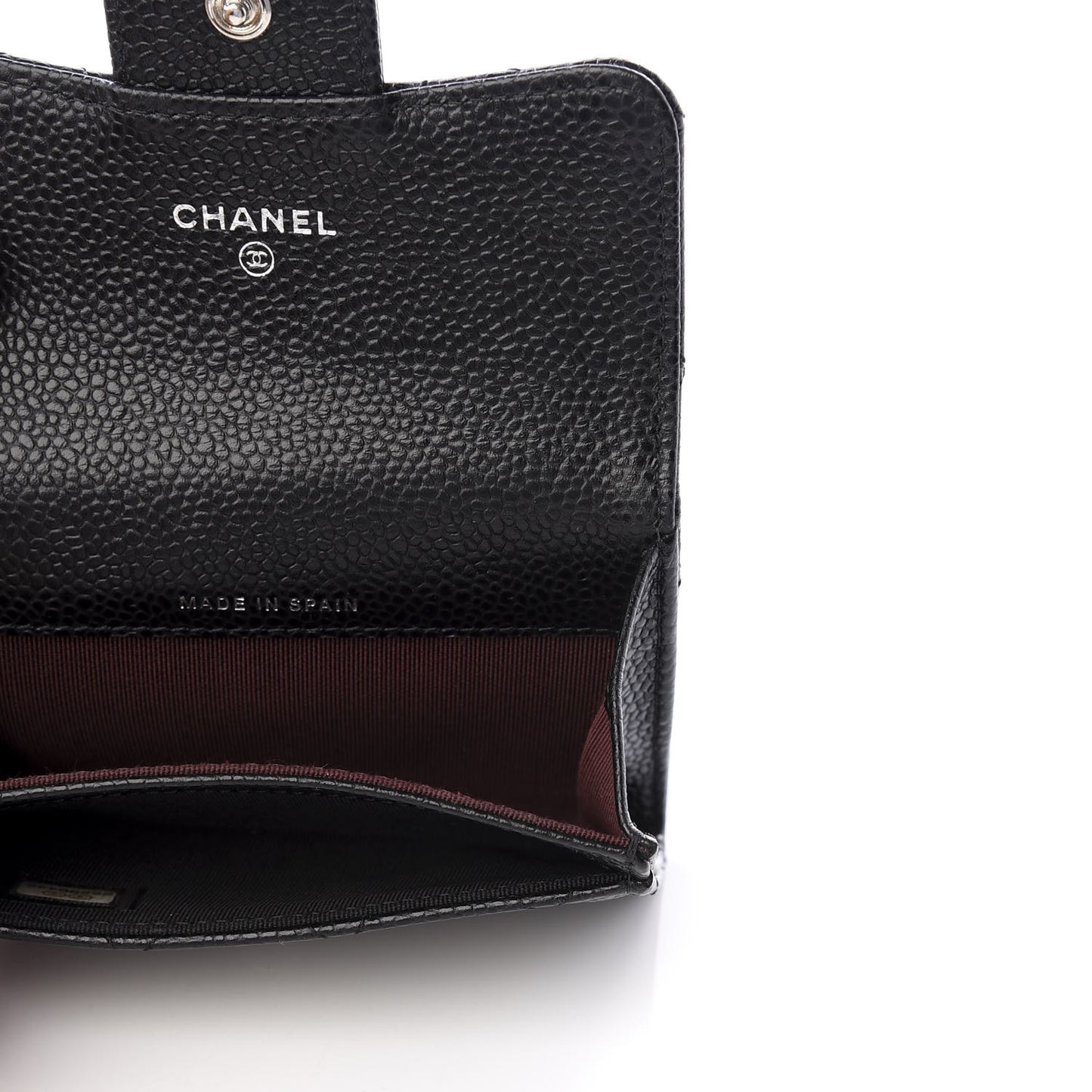 Caviar Quilted Flap Card Holder Black