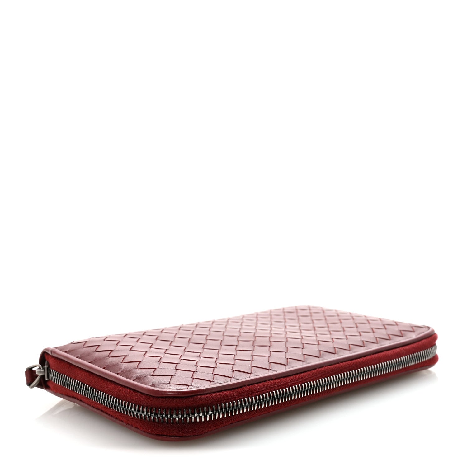 Bottega Veneta Nappa Intrecciato Travel Organizer Wallet Red