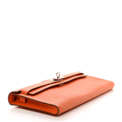Hermes Epsom Kelly Cut Clutch Pochette Orange 4 of 7