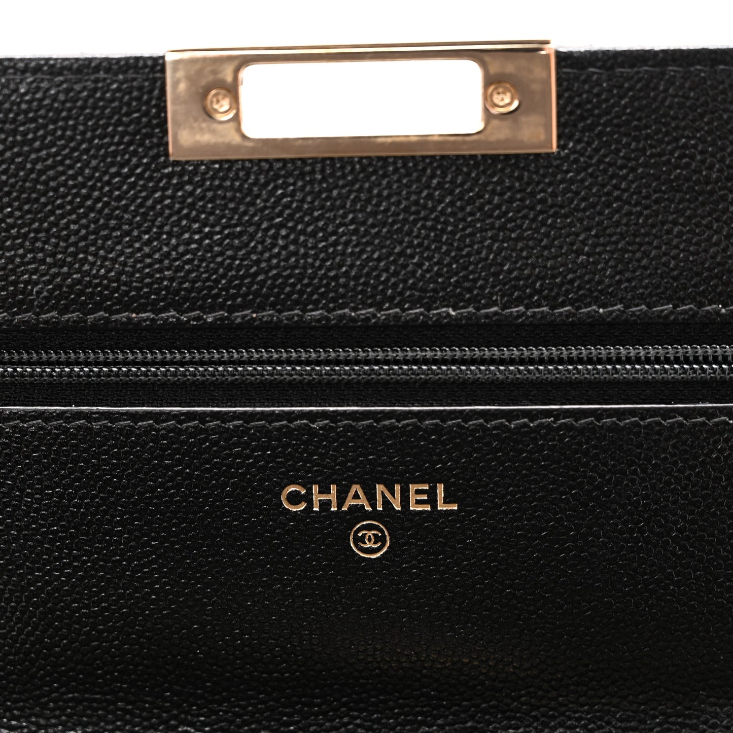 Caviar Quilted Golden Class Wallet On Chain WOC Black