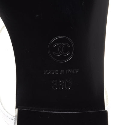 Chanel Lambskin CC Thong Sandals 36 White 7 of 9