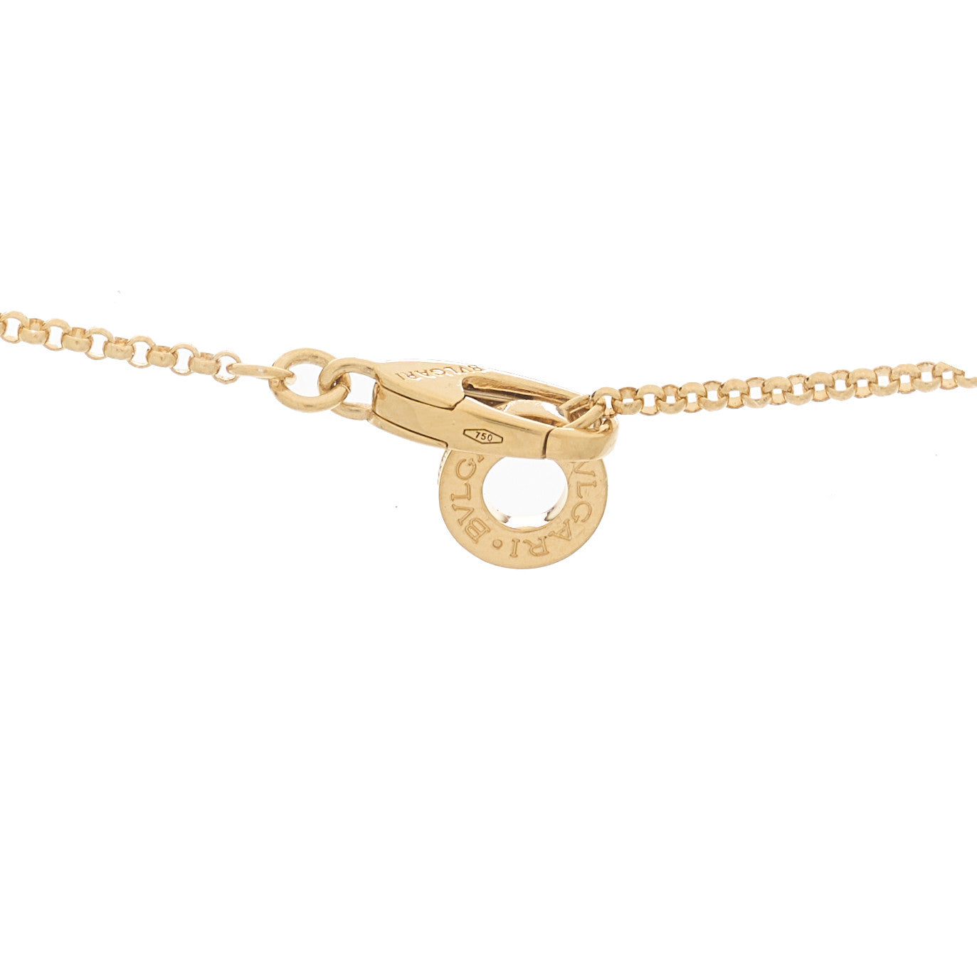 18K Yellow Gold Diamond Small B.Zero1 Pave Pendant Necklace