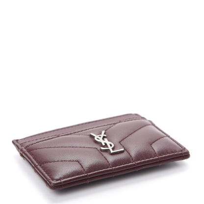 Saint Laurent Nappa Y Quilted Monogram LouLou Credit Card Case Rouge Legion 4 of 7