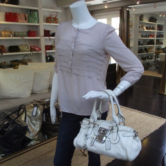 Chloe Leather Paddington Satchel Blanc 2 of 19