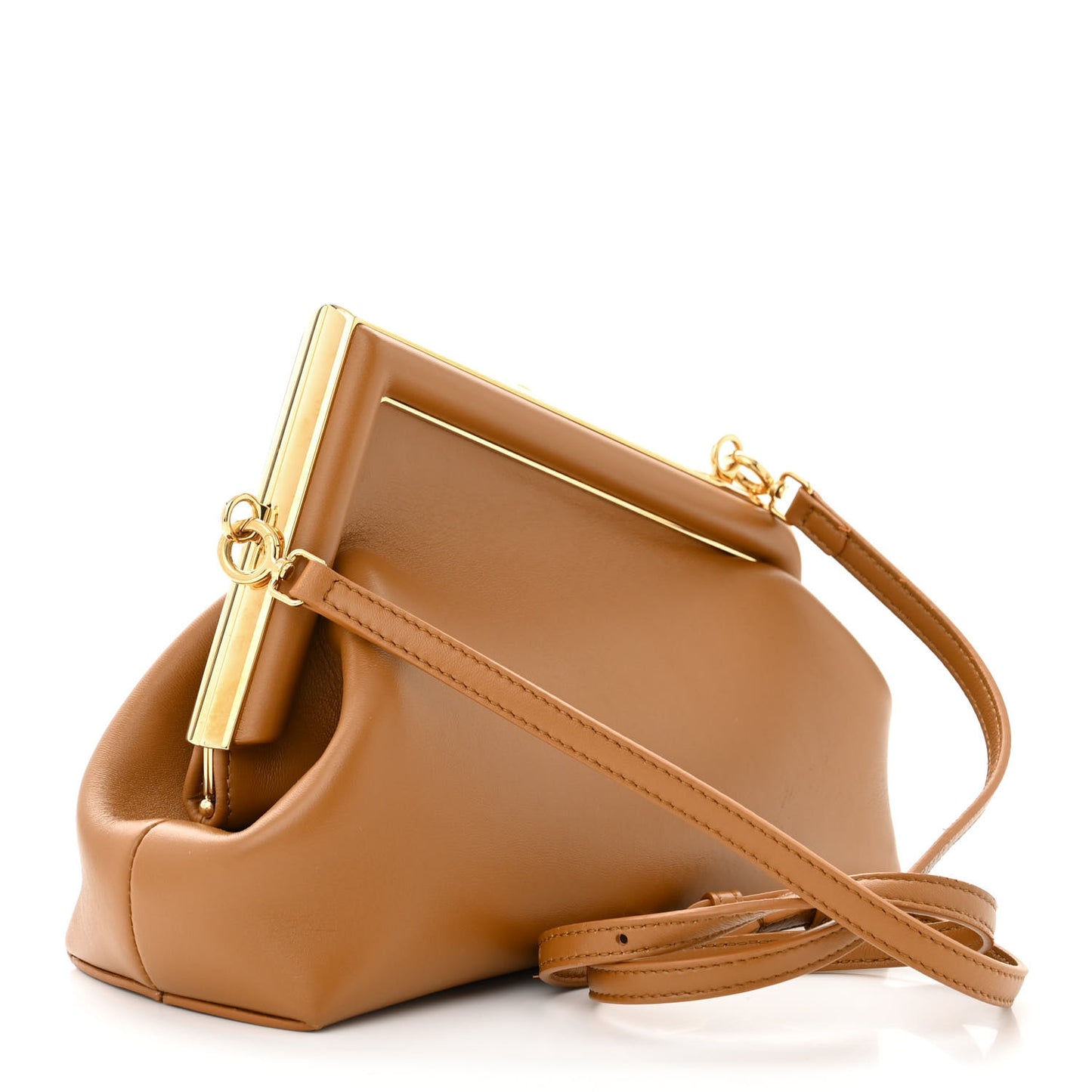 Shiny Nappa Small Fendi First Caramello