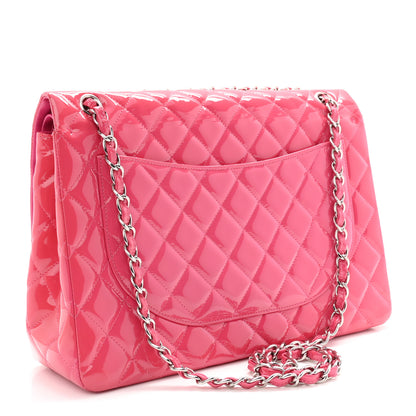 Chanel Patent Maxi Quilted Double Flap Fuchsia 3 of 12