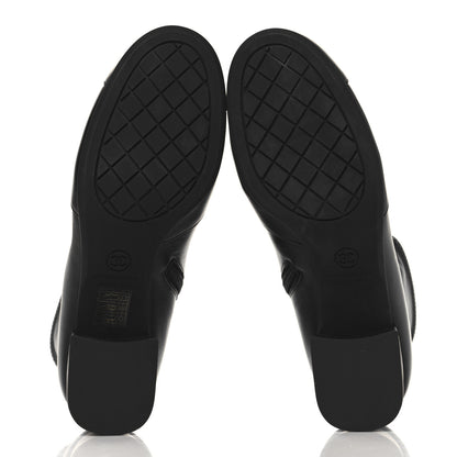 Chanel Stretch Lambskin Cap Toe CC Uniform Short Boots 38 Black 6 of 9