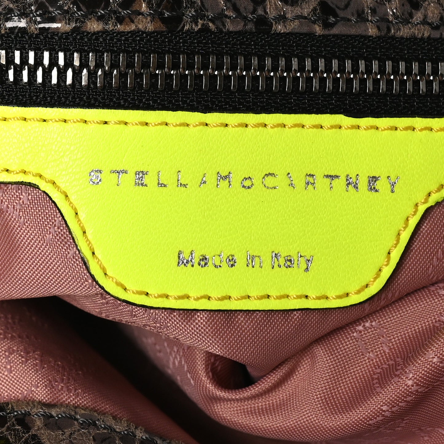 Eco Python Small Falabella Tote Beige Yellow