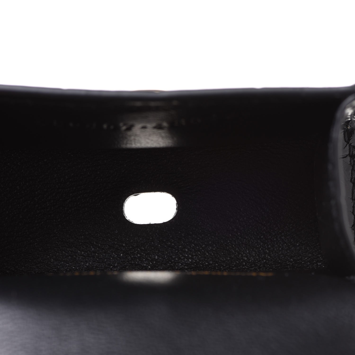 Alexander McQueen Shiny Calfskin Crocodile Embossed Skull Air Pod Case Black 3 of 7