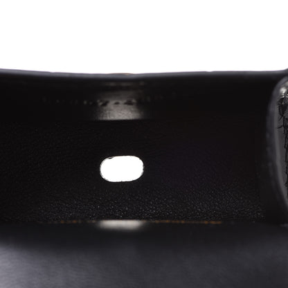 Alexander McQueen Shiny Calfskin Crocodile Embossed Skull Air Pod Case Black 3 of 7