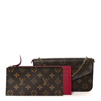 Louis Vuitton Monogram Pochette Felicie Chain Wallet Fuchsia 3 of 15