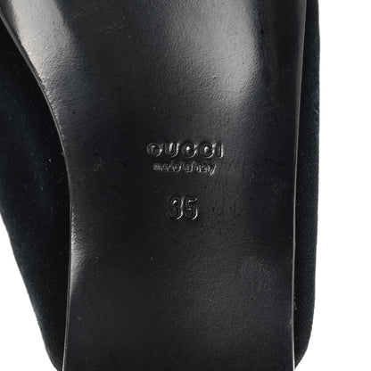 Gucci Velvet Crystal Snake Embroidered Womens Slippers 35 Black 6 of 7