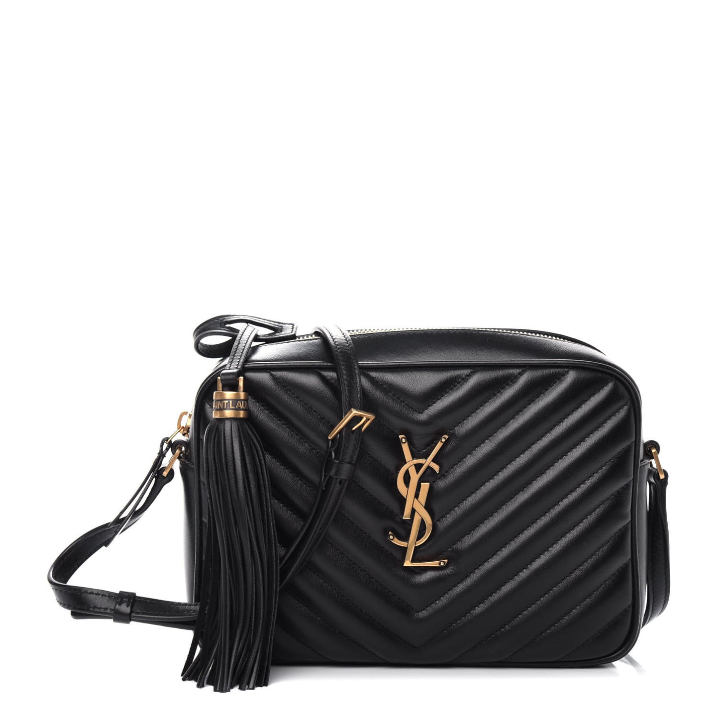 Calfskin Matelasse Monogram Lou Camera Bag Black