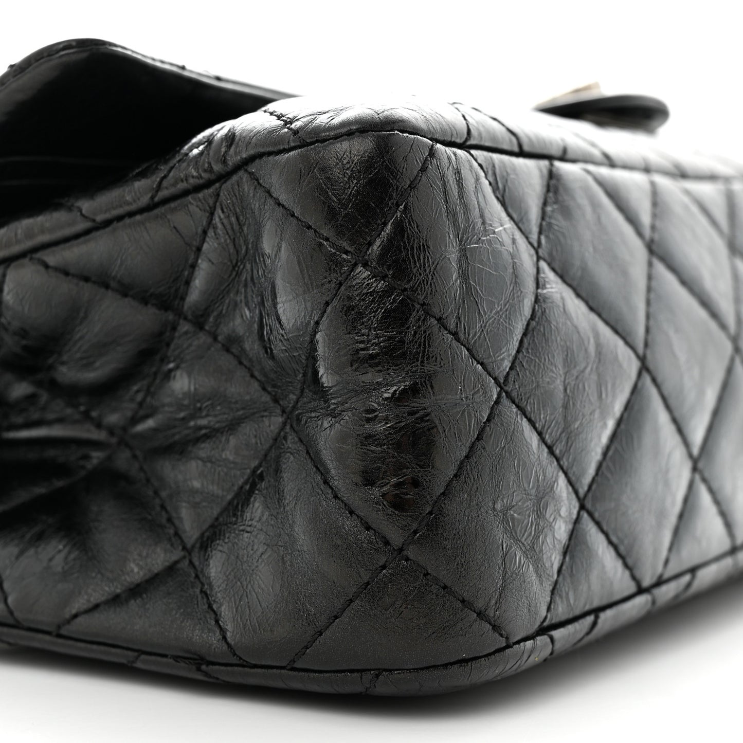 Aged Calfskin Quilted 2.55 Reissue 228 Flap Black