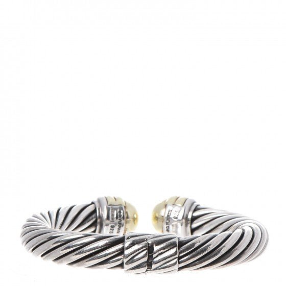 David Yurman Sterling Silver 14K Yellow Gold 10mm Cable Classics Bracelet 3 of 5