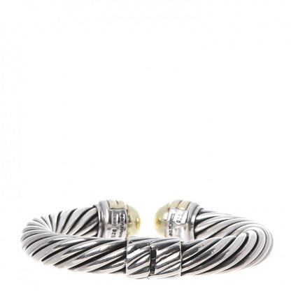 David Yurman Sterling Silver 14K Yellow Gold 10mm Cable Classics Bracelet 3 of 5