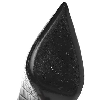 Saint Laurent Calfskin Crocodile Embossed Opyum 110 Pumps 35.5 Black 9 of 10