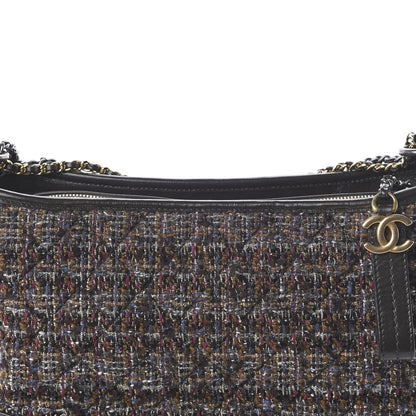 Chanel Tweed Calfskin Medium Gabrielle Hobo Brown 10 of 11