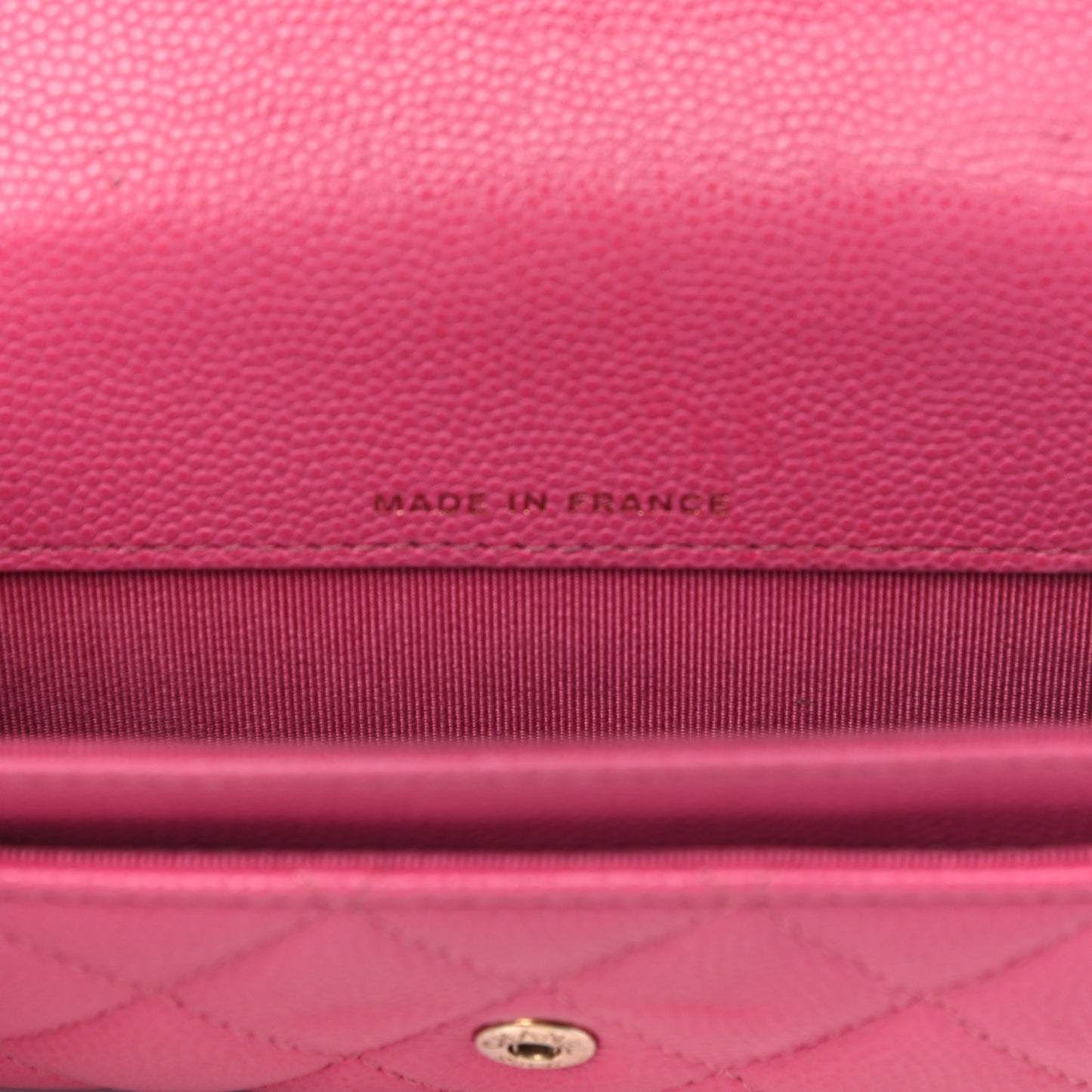 Caviar Quilted Card Flap Holder Pink