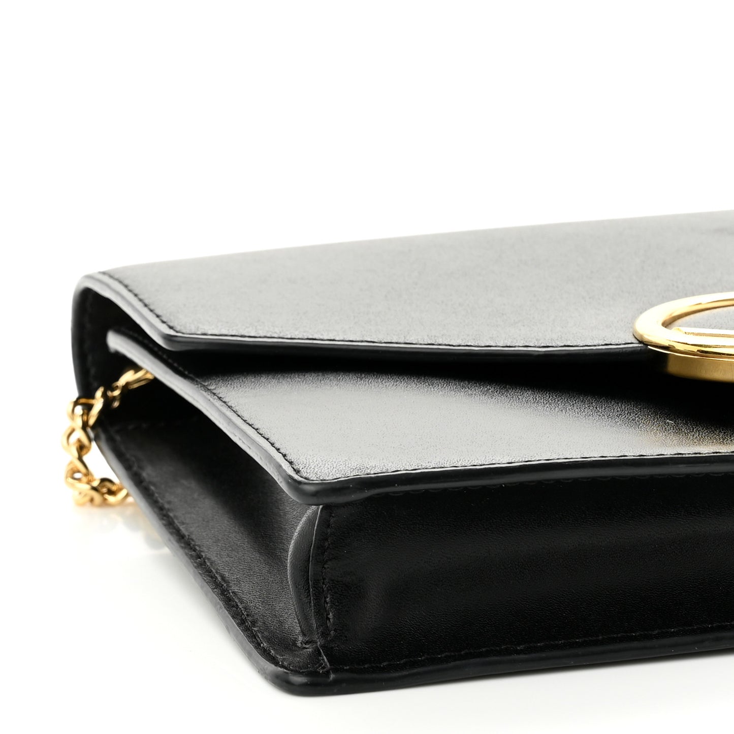 Vitello Liberty Lucido F is Fendi Medium Envelope Wallet on Chain Black