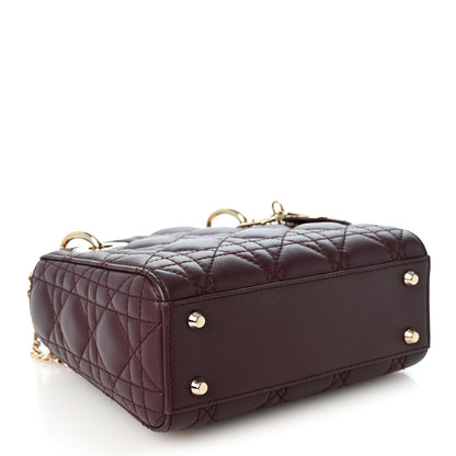 Christian Dior Lambskin Cannage Mini Lady Dior Plum 4 of 9