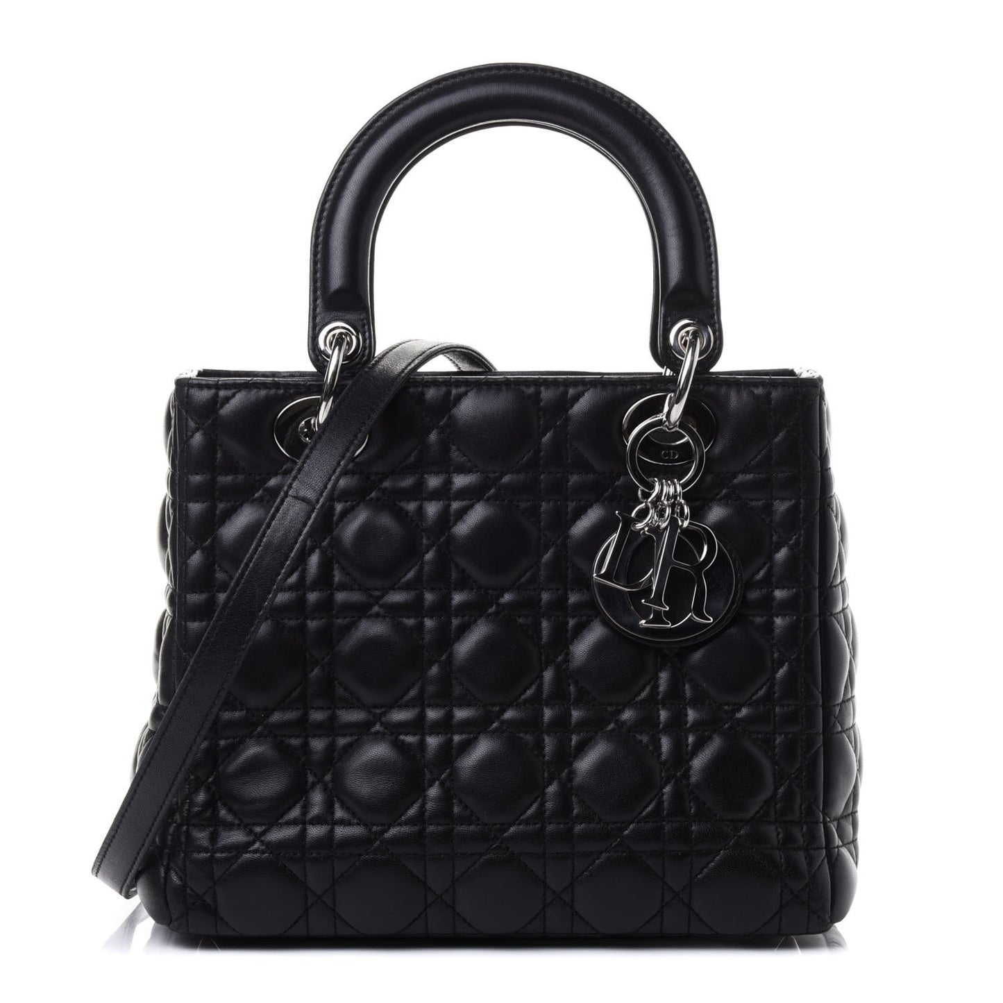 Lambskin Cannage Medium Lady Dior Black