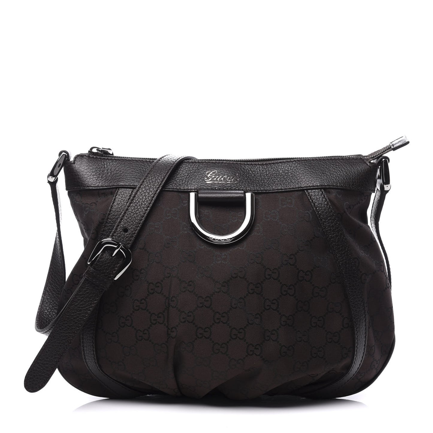 Nylon Monogram Small D Silver Ring Messenger Brown