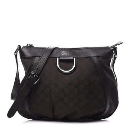 Gucci Nylon Monogram Small D Silver Ring Messenger Brown 1 of 10