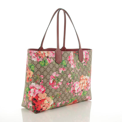 Gucci GG Supreme Monogram Blooms Medium Reversible Tote Beige Multicolor Dry Rose 4 of 13