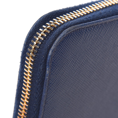 Prada Saffiano Metal Zip Around Wallet Baltico 11 of 15
