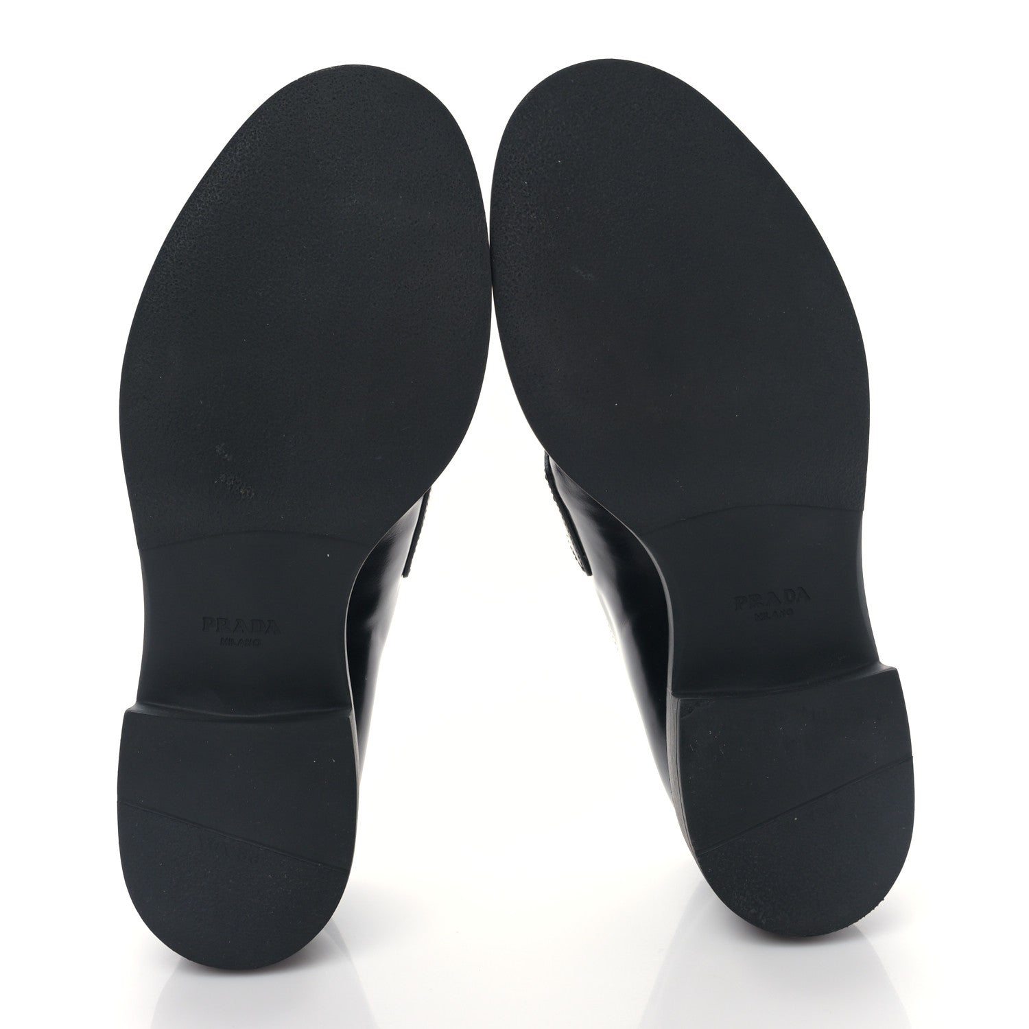 Prada Spazzolato Metal Triangle Logo 50mm Loafers 38 Black 5 of 8
