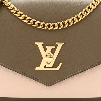 Louis Vuitton Soft Calfskin Mylockme Chain Bag BB Smokey Brown Green 7 of 9